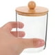 thumbnail image 5 of 1 juego de dispensador de hisopos de algodón con tapas, soportes transparentes con bandeja organizadora de tocador, 5 of 7