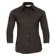 thumbnail image 1 of Russell Collection- Camisa entallada de manga tres cuartos de fácil cuidado para mujer (Marrón chocolate), 1 of 1