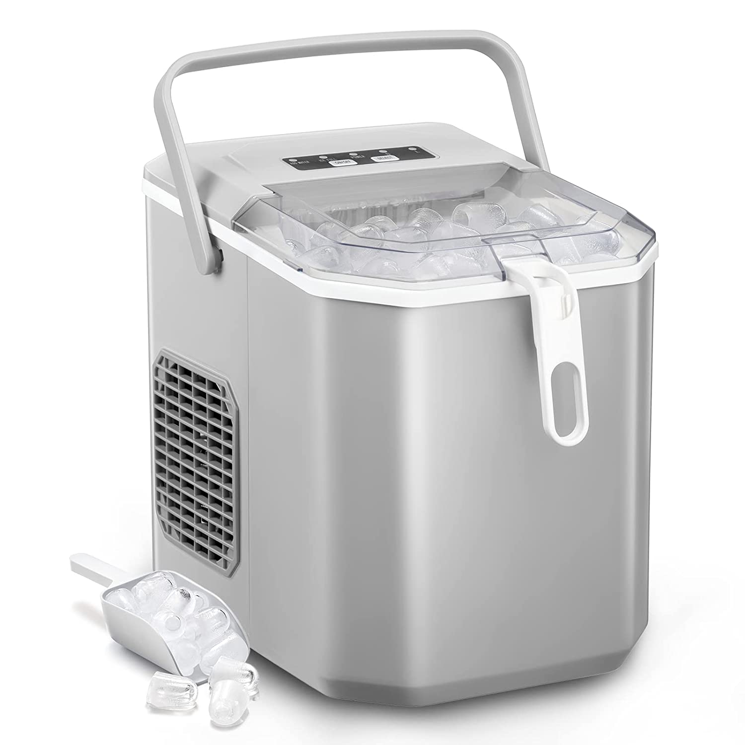AGLUCKY Ice Makers Countertop, Ice Machine with Handle, 26Lbs in 24Hrs