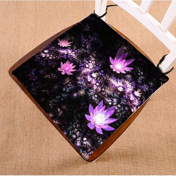 PHFZK Artwork Chair Pad, Colorful Fractal Floral Garden Seat Cushion Chair Cushion Floor Cushion Two Sides Size 16x16 inches