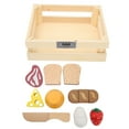 thumbnail image 1 of Juego de simulación de comida de madera para cortar frutas y verduras, juego de cocina de simulación para niños., 1 of 14