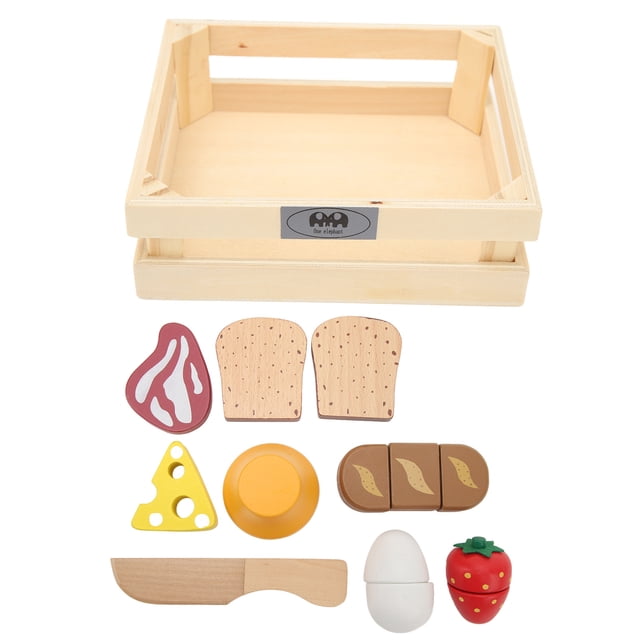 Juego de simulación de comida de madera para cortar frutas y verduras, juego de cocina de simulación para niños.