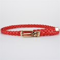 thumbnail image 2 of Womens Braided PU Leather Narrow Thin Buckle Strap Waist Belt, 2 of 4