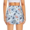 thumbnail image 2 of Lsque Cute Chameleons On Blue Printed Women's Running Shorts with Liner Pockets,Elastic Quick Dry Workout Athletic Gym Yoga Shorts,Womens High Waist Shorts-Medium, 2 of 9