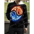 thumbnail image 3 of Sudadera con capucha y cremallera con estampado 3D de los ocho trigramas de Yin Yang para hombre y mujer, 3 of 5