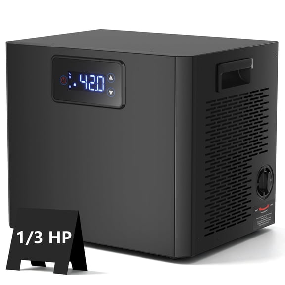 Ecojoy Aquarium Chiller, 1/3 HP Ice Bath Cold Plunge Chiller with Filter and Water Pump, Water Chiller for for Axolotl & Tubs
