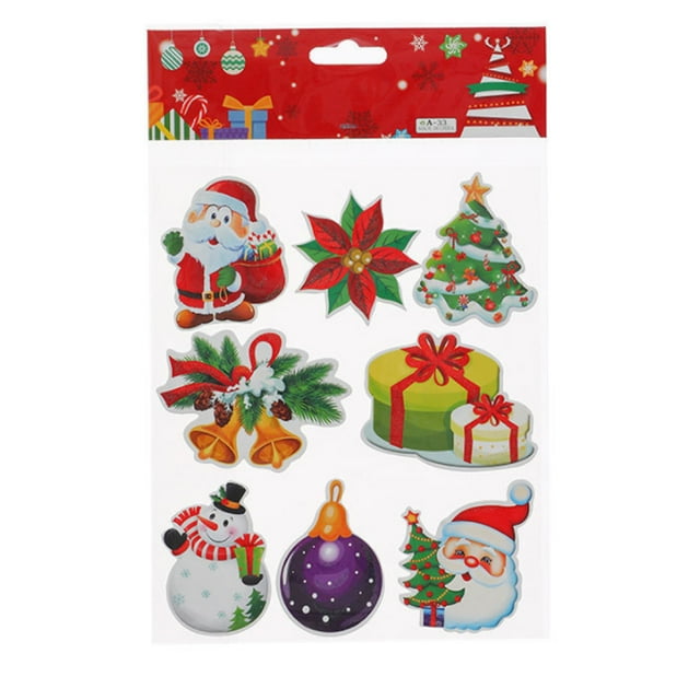 Toystoory Adhesivo de Navidad portátil autoadhesivo casco para niños nevera suelo caja de lápices de cristal calcomanía decoración patrón Kits de decoración para fiestas Toystoory HA069740-00