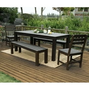 Delahey 5pc Dining Black Bench