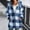 Blue, variant on Sanbonepd Women's Plush Coat Long Sleeve Plaid Hooded Zipper Loose Fleece Jacket