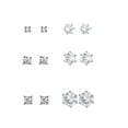 thumbnail image 3 of Time and Tru Women's Jewelry Essentials Simulated Diamond Stud Earrings, 6-Pack, 3 of 5