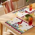 thumbnail image 4 of Placemat Set of 4 Gnome Daisy Flowers Placemats for Dining Table Red Stripes Beige Washable Table Mats for Kitchen and Party Decor Indoor & Outdoor Use, 4 of 8