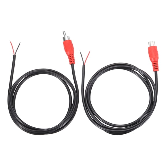 3.3FT RCA to Bare Wire Speaker Cable, 22AWG Replacement Red RCA Female Male Plug to Open End Pigtail Audio Cable Connector Adapter for Amplifier, Home Audio Speakers, Pack of 2