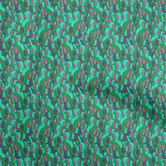 oneOone Polyester Spandex Turquoise Green Fabric Abstracts Craft Projects Decor Fabric Printed By The Yard 56 Inch Wide