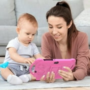 Kids Tablet, 7 inch Android Tablet for Kids, 4GB RAM 32GB ROM 1TB Expand, Toddler Tablet with Parental Control, IPS Screen, Dual Camera, Educational, Games, Shockproof Case for Boys/Girls (Pink)