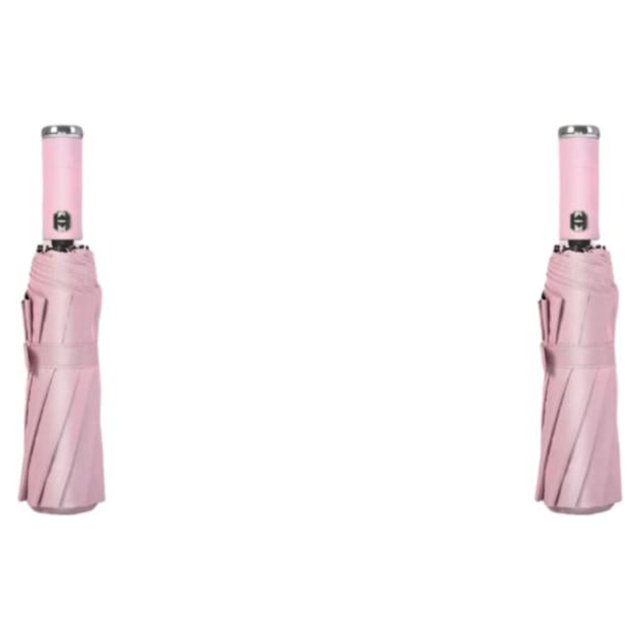 Maytalsory Parapluie Pliant Parapluies à Rayures Réfléchissantes Imperméable Pare-Soleil pour Led/rose 2ensemble