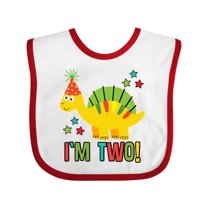 Inktastic Dinosaur 2nd Birthday 2 Year Old Party Boys or Girls Baby Bib