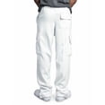 thumbnail image 5 of GRNSHTS Men's Jogger Heavy Weight Fleece Cargo Pocket Sweat Pants Casual Loose Trousers (White,L), 5 of 7