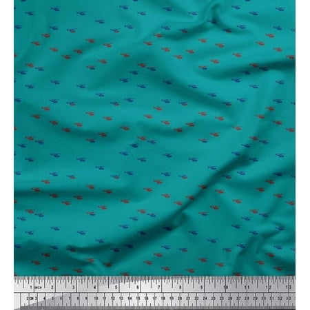 Soimoi Moss Georgette Fabric Helicopter Shirting Print Sewing Fabric Yard 42 Inch Wide