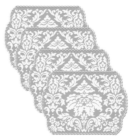 

Heritage Lace HD-1420PL-S 14 x 20 in. Heritage Damask Placemats Pearl - Set of 4