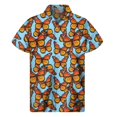 thumbnail image 2 of Camisa con solapa de mariposa colorida para hombre, camisas hawaianas con estampado 3D de insectos, blusas de manga corta estilo Harajuku, blusa con botones a la moda, 2 of 5