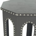 thumbnail image 4 of SAFAVIEH Nara End Table Grey Silver Nail Head Grey, 4 of 4