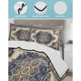 thumbnail image 4 of Boho Blue Yellow Pink Twin XL Size Down Alternative Comforter,Lightweight Comforter Quilt Bedding Set with Pillow Shams Vintage Modern Geometric Abstract Bed Comforter Duvet Insert 68"x98", 4 of 7