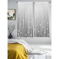 thumbnail image 3 of Gray Flower Sheer Curtains 72 Inch Length 2 Panels Set, Geometric Stripe Gradient Branch Minimalist Voile Window Treatment Rod Pocket Curtains Sheers Drapes for Bedroom/Living Room/Kitchen 52"x72"x2, 3 of 7