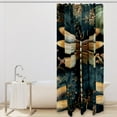 thumbnail image 2 of Dragonfly Waterproof Printed Shower Curtain Set with Hooks - Bathroom Decoration Option, 2 of 5