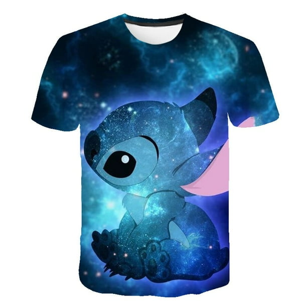 Disney Stitch camiseta niños verano dibujos animados Top camiseta moda niños niñas 3D impresión Cool camiseta Bottoming gran oferta Tees13T Gao Jinjia LED