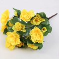 thumbnail image 4 of Clearance Under 5$ Household Imitation, FNGZ Artificial Flowers Artificial Bouquet Silk Begonia Bush – Artificial Flowers Outdoor Décor – Yellow, 4 of 4