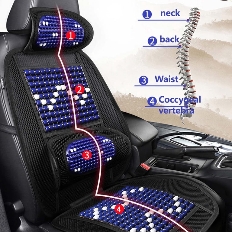 2-Pack Mesh Back Support Cushion With Massage Beads – Car Seat Lumbar Pillow