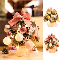 Christmas Decorations Artificial Mini Christmas Tree 11.81inch Tabletop Christmas Tree with Christmas Ball Ornaments Pine Cone Branches for Christmas Party Home Indoor Decoration