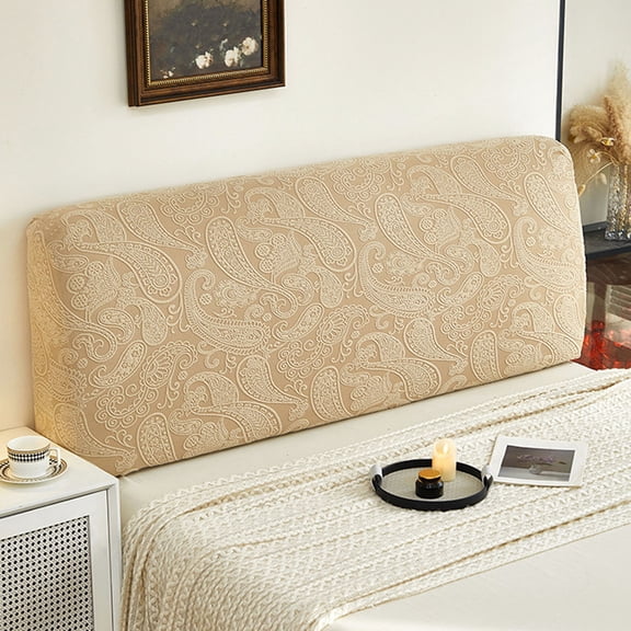Headboard Cover, Elastic Jacquard Bedside Cover, Dustproof Soft Full Cover Highly Stretchy Headboard Slipcover, Washable for Single Small Double King Size Bed