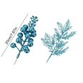 thumbnail image 3 of 24‑Pack Light Blue Glitter Artificial Sprigs & Berry Picks, Plastic Floral Picks for Xmas Tree Wreath Garland Vase Christmas Holiday Party Decor, 3 of 8