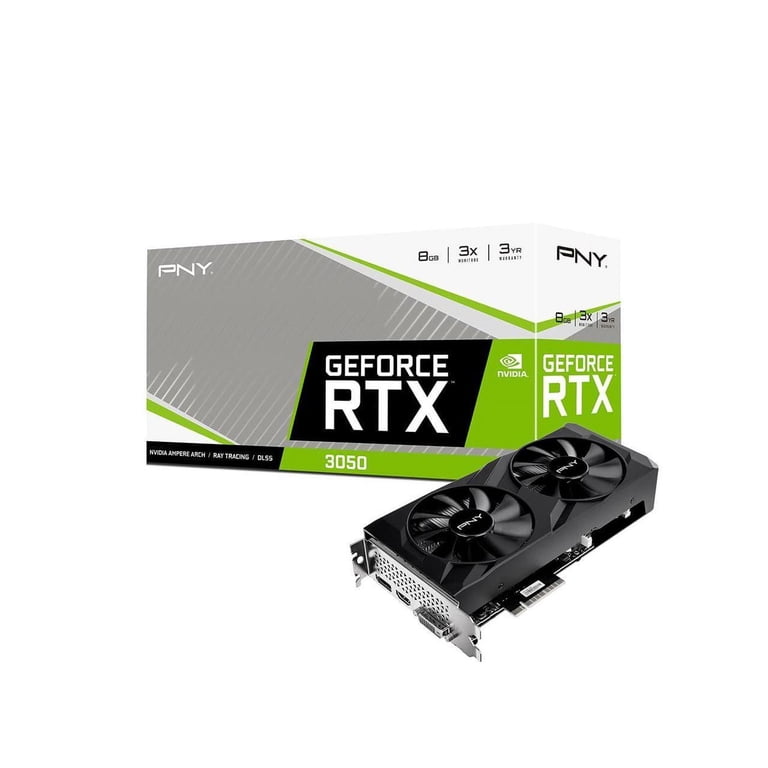 PNY GeForce RTX 3050 Gaming GPU - 8GB GDDR6, 1.55GHz Core, 1.78GHz