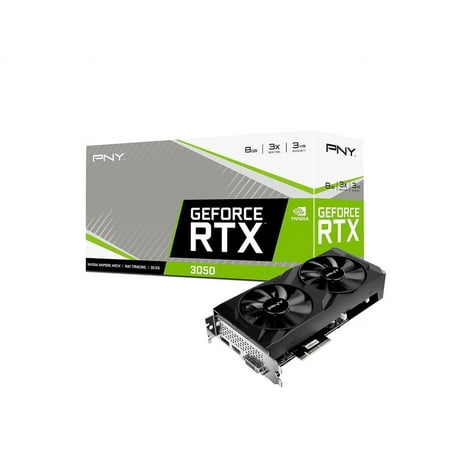 PNY NVIDIA GeForce RTX 3050 Graphic Card - 8 GB GDDR6 - 1.55 GHz Core - 1.78 GHz Boost Clock - 128 bit Bus Width - PCI Express 4.0 x8 - DisplayPort - HDMI
