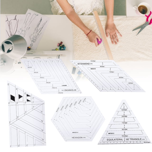 Outils DIY 5 Pcs Règle de Quilting, Règle de Patchwork, Conception de Vêtements Légers pour Découpe de Peinture