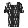 thumbnail image 4 of Dvprdro Womens Floral Print Round Neck Top Short Sleeve Ruched Detail Breathable Summer T Shirts, 4 of 5