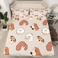 thumbnail image 2 of Homewish Boys Girls Cute Dogs Full Size Sheets 4-Piece,Cartoon Animal Breathable Bed Sheets,Kawaii Pets Lightweight Sheet Sets,Lightweight Room Decor, 2 of 7