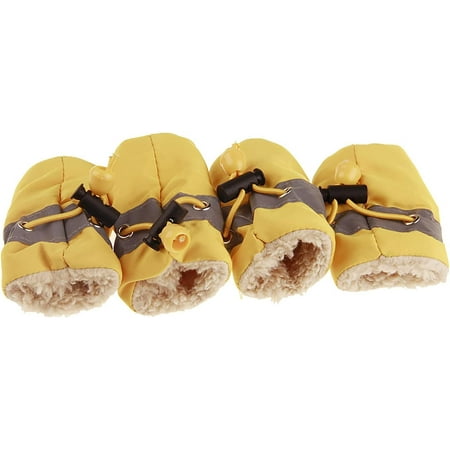 Pet Dog Puppy Shoes Cover Non-Slip Soft Waterproof Rain Shoes Socks Boots Footwear Cover Pet Warm Supplies Orange 2#