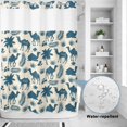 thumbnail image 2 of No Hook Shower Curtain, Tropical Plants Shower Curtains for Bathroom with See Through Top Window, Summer Farmhouse Vintage Blue Camels Waterproof & Washable Bath Curtain Extra Long 72"x84", 2 of 9