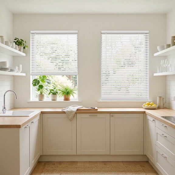 Regal Living White Cordless 1" Room Darkening Mini Blinds - 16 in. x 48 in.