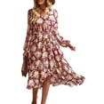 thumbnail image 1 of Vestido Maxi Floral Bohemio con Cruzado y Escote en V PRETTYGARDEN XXL, 1 of 5
