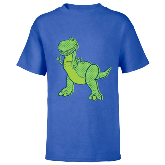 Disney Pixar Toy Story 4 Rex Halftone T-Shirt - Short Sleeve T-Shirt for Kids - Customized-Royal