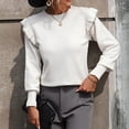 thumbnail image 3 of Gibobby SuéTer Para Mujeres Suéter de punto holgado para mujer con dobladillo de, cuello redondo ancho y suéter de moda(Blanco,CH), 3 of 6