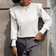 thumbnail image 3 of Suéter de Punto Gibobby para Mujer Holgado Cuello Redondo Ancho Blanco S, 3 of 5