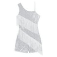 thumbnail image 5 of Alvivi Women Sequins Tassel Fringed Latin Leotard Jazz Tango Samba Dance Costume White L, 5 of 7