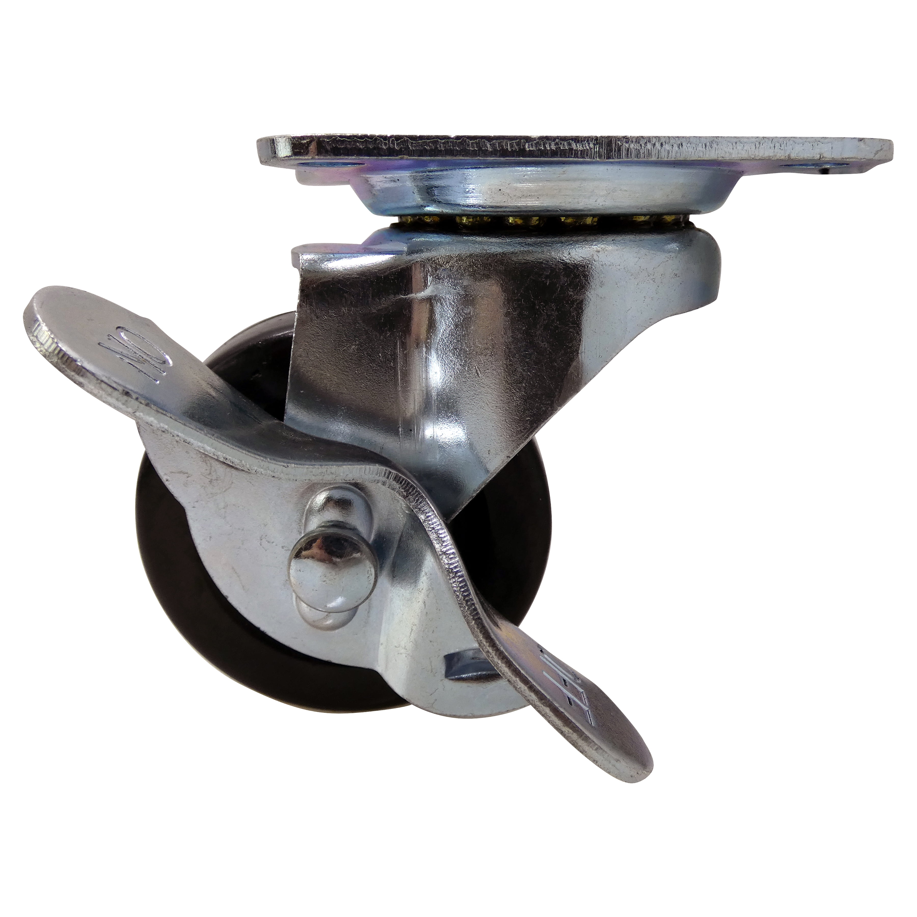 (4 pack) Super Sliders 2" Heavy Duty Rubber Caster with Locking-Brake, 88-lb Load Capacity. 1 Pc.  3in x 2.75in x 2.5in