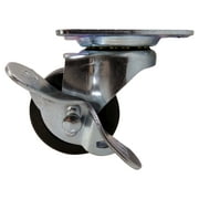 Super Sliders 2" Heavy Duty Rubber Caster with Locking-Brake, 88-lb Load Capacity. 1 Pc.  3in x 2.75in x 2.5in
