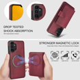 thumbnail image 3 of Decase for Samsung Galaxy A13 4G Flip PU Leather Back Cover with 2-in-1 Detachable Magnetic Wallet with 5 Card Slots Compatible Mag-Safe and RFlD Blocking Kickstand and Wireless Charging,Winered, 3 of 6